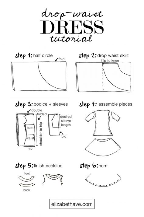 Drop Waist Dress Pattern, Dress Sewing Tutorials, Free Pdf Sewing Patterns, Dress Tutorials, Sewing Patterns For Kids, Dropwaist Dress, Waist Dress, Drop Waist, Learn To Sew