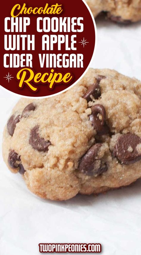 Apple Cider Vinegar Chocolate Chip Cookies, Chocolate Chip Cookies Apple Cider Vinegar, Chocolate Chip Cookies With Apple Cider, Chocolate Chip Cookies With Apple Cider Vinegar, Apple Cider Vinegar Cookies, Apple Cider Vinegar Recipes, Cookies Chewy, Best Chocolate Chip Cookies, Best Chocolate Chip