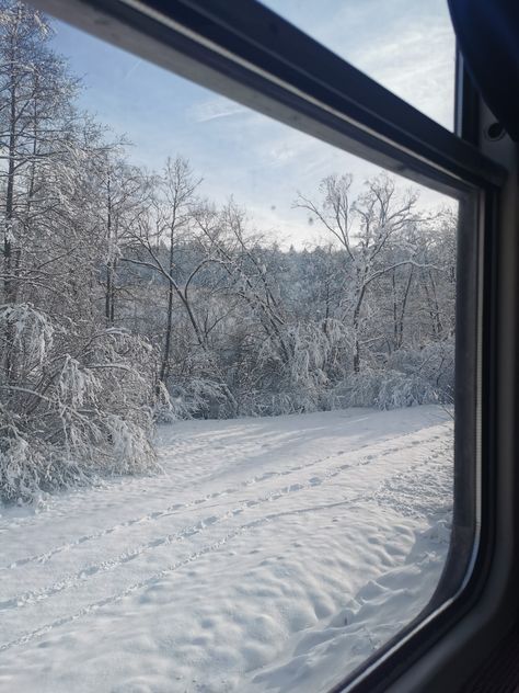 winter aesthetic, train rides, winter in Europe, snowy landscape Train Winter Aesthetic, Train In Snow, Winter In Europe, Aesthetic Train, Christmas Moodboard, Winter Train, Ice Aesthetic, Chicago Trip, Europe Train