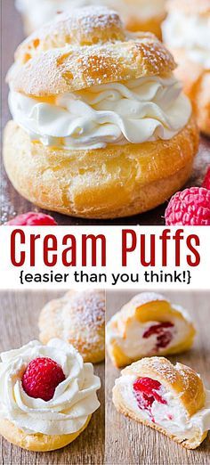 Cream Puff Recipe Video, Tastemade Dessert, Easy Cream Puffs, Raspberry Cream Puff, Cream Puffs Recipe Easy, Cream Puffs Recipe, Homemade Cream Puffs, Cream Puffs Easy, Puff Dessert