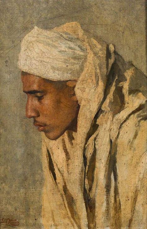 Leopold Carl Müller  (Dresden 1834 - 1892 Wien)  Portrait of a man of oriental origin with turban Leopold Carl Müller, Arabic Culture Art, Different Painting Styles, Arabian Art, Islamic Paintings, Arabic Art, Tableau Art, Classic Paintings, Old Paintings