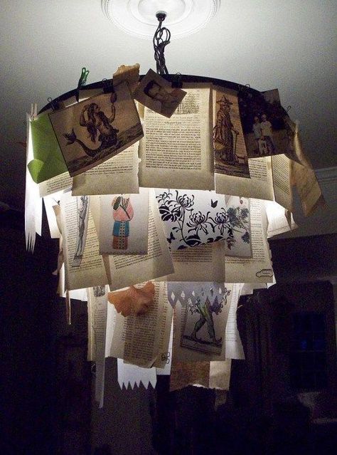 Paper Chandelier, Old Book Crafts, Lantern Ideas, Waste Material, Diy For Men, Old Book, Diy Lamp, Book Ideas, Old Books