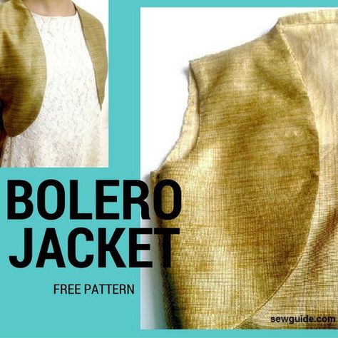 Free Bolero Sewing Pattern | Create a trendy and chic bolero jacket with this free sewing pattern! Bolero Sewing Pattern, Diy Womens Clothes, Bolero Pattern, Trendy Sewing Projects, Baby Rag Quilts, Shrug Pattern, Ideas Clothes, Sewing Projects Clothes, Sewing Clothes Women