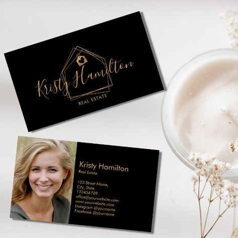 Realtor Business Cards Photo, Realtor Business Cards, Cute Business Cards, Photo Business Cards, Beautiful Business Card, Real Estate Business Cards, Add Photo, Anniversary Quotes, Real Estate Professionals