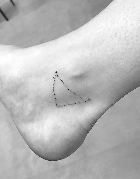 Capricorn constellation tattoo on the ankle. Capricorn Constellation Tattoo, Star Constellation Tattoo, Winter Tags, Cute Ankle Tattoos, Maching Tattoos, Capricorn Constellation, Airplane Tattoos, Capricorn Tattoo, Ankle Tattoos For Women