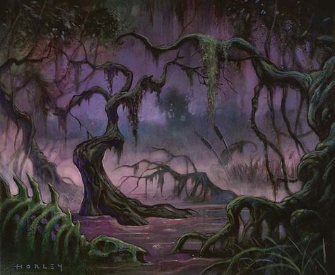 Swamp Drawing, Swamp City, Fantasy Swamp, Alex Horley, Swamp Art, Disney Background, Fantasy Setting, Fantasy Places, Fantasy Art Landscapes