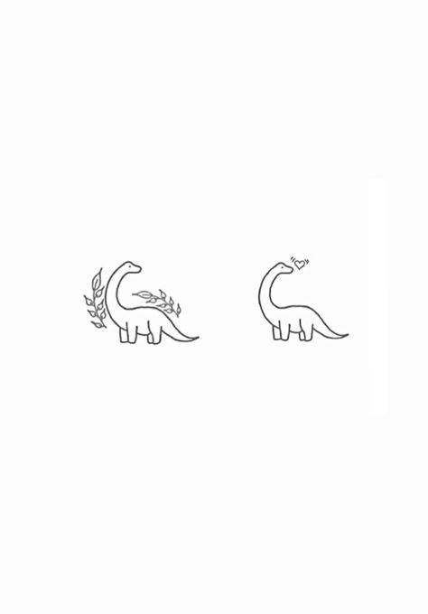 Dinosaur Line Tattoo, Fine Line Dinosaur Tattoo, Minimalist Dinosaur Tattoo, Tattoo Ideas Dinosaur, Small Dino Tattoos, Dino Tattoo Cute, Brontosaurus Tattoo, Brachiosaurus Tattoo, Tiny Dinosaur Tattoo