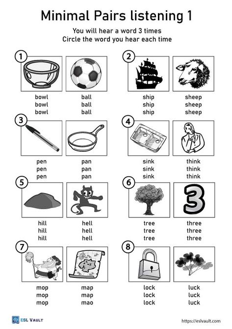 minimal pairs Esl Listening Activities, Minimal Pairs, Three Hills, Listening Activities, Minimal Pair, English Club, Esl Classroom, Speaking Activities, Active Listening