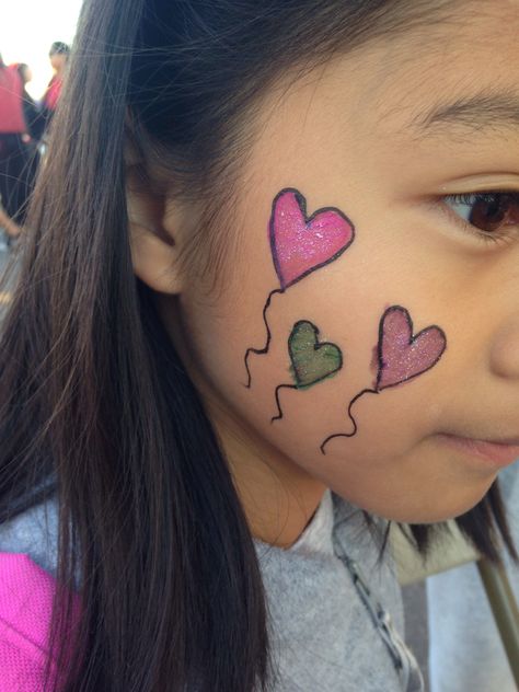 Painting little kids faces at WALK FOR AMERICAN HEARTS❤️❤️❤️❤️ Quick And Easy Face Painting For Kids, Valentine Face Painting For Kids, Face Paint Poster, Heart Face Painting, Valentines Day Face Paint, Easy Face Painting Designs Step By Step, Valentine Face Paint, Face Painting Heart, Quick Face Painting Ideas For Kids