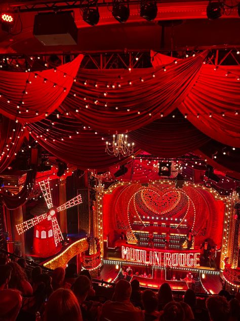 Stage Show Aesthetic, Red Carnival Aesthetic, Fame And Fortune Aesthetic, Red Theatre Aesthetic, Theatre Show Aesthetic, Red Ballroom Aesthetic, Moulin Rogue Aesthetic, Broadway Aesthetic Stage, Moulin Rouge Aesthetic Broadway