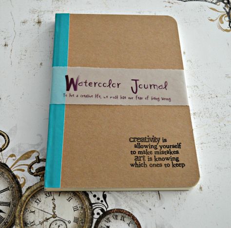 Watercolor Journal with 40 pages of 300 gsm Fabriano cold pressed watercolor paper by JournalShop on Etsy https://www.etsy.com/listing/221206786/watercolor-journal-with-40-pages-of-300 Pocket Art, Watercolor Art Journal, Paper Pocket, Watercolor Art Paintings, Watercolor Journal, Sketchbook Art Journal, Handmade Journals, Colorful Landscape, Spell Book