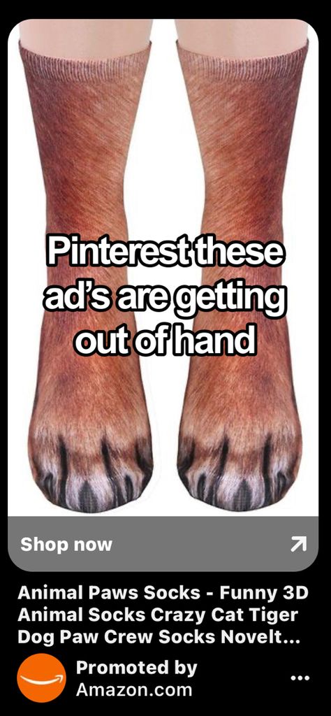 #pinterest #grippers #dog #socks #design #ads #weird Pinterest Ads Funny, Weird Pinterest Ads, Weird Socks, Weird Ads, Paws Socks, Socks Design, Dog Socks, Sock Animals, Pinterest Ads