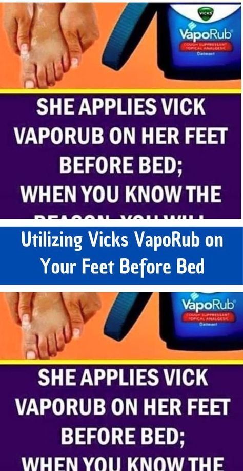 Welcome, all!! Have you ever come across the unique practice of applying Vicks VapoRub to your feet before retiring for the night? This straightforward method has been gaining popularity in recent years due to its purported health advantages.To experiment with this technique, simply apply a modest amount of Vicks VapoRub to the undersides of your Vic Vaporub, Vicks Rub, Vaporub Uses, Vapo Rub, Vicks Vapor Rub, Vicks Vapor, Vicks Vaporub Uses, Constant Headaches, Uses For Vicks