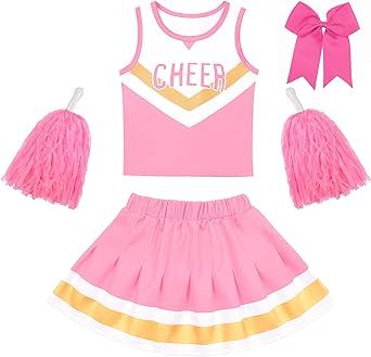 CIFITERY Cheerleader Outfit for Girls Cheerleader Costume for Kids Cheerleading Gifts Halloween Cosplay Cheerleader Costume For Kids, Cheerleader Costume Kids, Halloween Cheerleader, Kids Cheerleading, Cheerleading Dress, Girls Cheerleader Costume, Cheerleader Gifts, Cheerleader Skirt, Cheerleader Outfit