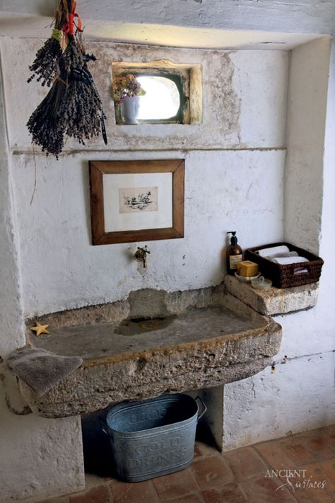 Sink or swim. 20 sink ideas that will keep your bathroom design afloat | Old Stone Sinks by Ancient Surfaces. Marble Bathroom Sink, Stone Sinks, Bathroom Sink Design, Garden Sink, Old Sink, Stone Bathroom, Marble Sinks, Stone Sink, Sink Design