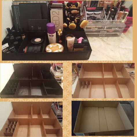 Diy Makeup Organizer Cardboard, Diy Makeup Organizer, Diy Makeup Storage, Makeup Organization Diy, Nail Salon Decor, Diy Jewelry Display, Cabinet Making, Dressing Room Design, Makeup Organizer