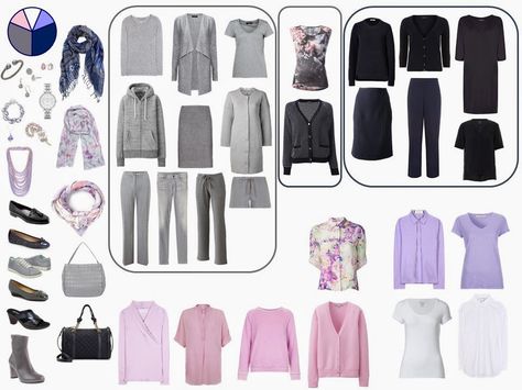 The Vivienne Files: Starting From Scratch Step 16: Evaluating and Balancing our Neutrals Lilac Capsule Wardrobe, Project 333, The Vivienne Files, Vivienne Files, Core Wardrobe, Navy Accents, Capsule Wardrobe Work, Black Wardrobe, Lilac White