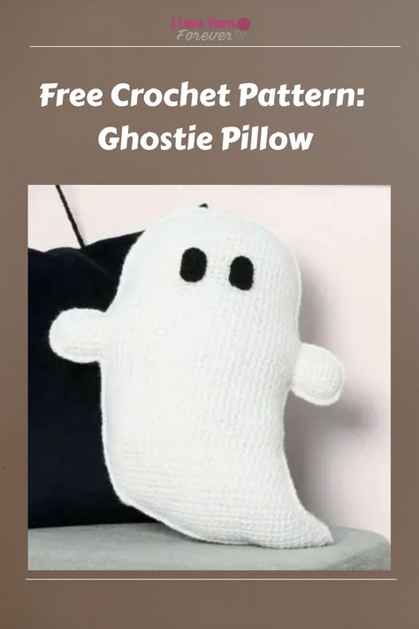 Free Crochet Pattern: Ghostie Pillow Crochet Ghost Pillow, Halloween Candy Alternatives, Ghost Crochet, Caron One Pound Yarn, Crochet Ghost, Stitch Techniques, Ghost Decor, Blue Crayon, Ghost Pillow