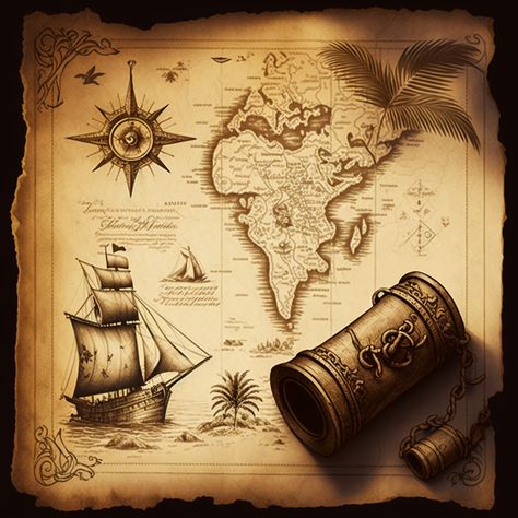 Old Treasure Map, Treasure Map, Treasure Maps, The Scene, Art Pieces, Sense, Sketch, Pencil, Map