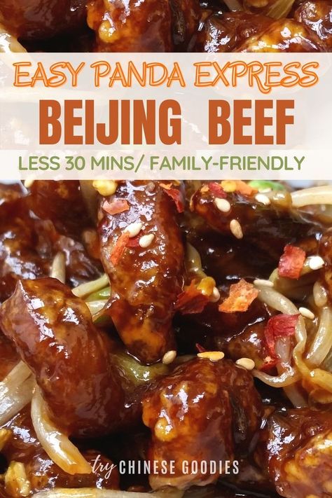 Panda Express Beijing Beef Recipe, Beijing Beef Recipe, Bejing Beef Recipe, Beijing Beef Panda Express, Easy Authentic Chinese Recipes, Sliced Beef Recipes, Chinese Beef Recipes, Copycat Panda Express, Beijing Beef