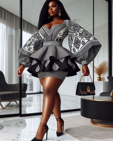 Female Clothing Styles, Ankara Inspiration, Animated Fashion, Xxl Dress, African Print Tops, Chic Dress Classy, High Fashion Dresses, Female Clothes, Stylish Work Attire