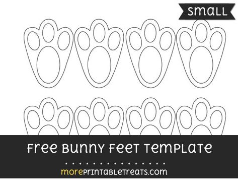 Free Bunny Feet Template - Small Bunny Ears And Feet Template, Bunny Footprint Template, Bunny Feet Template Printable, Bunny Feet Template, Animal Handprints, Paw Template, Bunny Ears Template, Easter Bunny Footprints, Easter Bunny Template