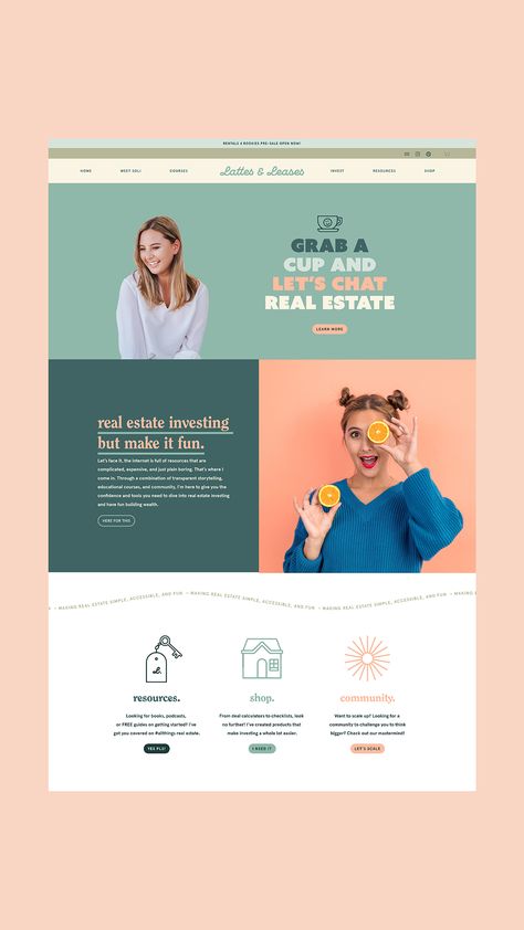 custom Squarespace site for real estate investor Website Branding Design, Bright Branding, Custom Brand Design, Modern Website Design, Professional Website Design, Squarespace Website Design, Professional Web Design, Theme Template, Lets Talk