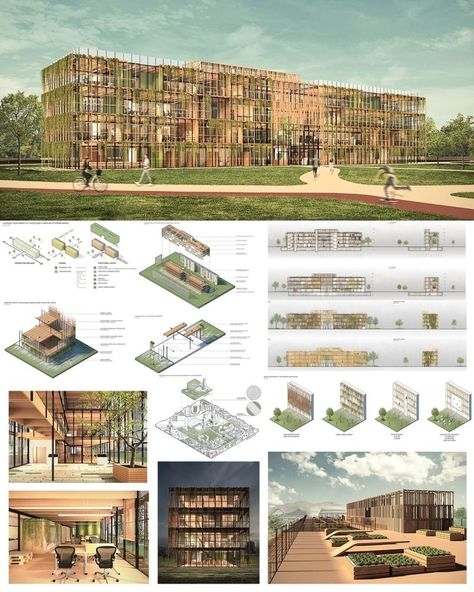 Office Building Architecture Concept, Demountable Architecture, Cycling Architecture, University Building Architecture, Retrofit Architecture, Poland University, Green Office Building, Sustainable Green Architecture, Green Building Concept