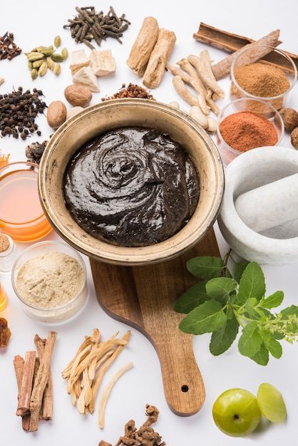 Ayurvedic chyawanprash is a powerful imm... | Premium Photo #Freepik #photo #ayurvedic-medicine #alternative-medicine #ayurveda #ayurvedic Ayurvedic Background, Medicine Alternative, Moody Background, Antique Bowl, Ayurvedic Oil, Ayurvedic Doctor, Natural Health Supplements, Immunity Booster, Ayurvedic Medicine