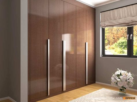 YG16-PP02: Practical Glossy Wood Grain Wardrobe Fancy Bedroom Furniture, Simple Wardrobe Design, Brown Wardrobe, Small Bedroom Wardrobe, Wardrobe Design Ideas, Brown Furniture Bedroom, Wardrobe Design Modern, Wardrobe Interior Design, Small Bedroom Designs