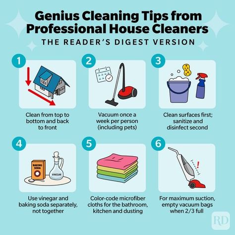 42 Professional Cleaning Tips for Every Room in the House Best House Cleaning Tips, Cleaning Tips And Hacks, House Inspection Cleaning Checklist, Cleaning Tips For Moving Out, Cleaning Houses For Money, Tips For Cleaning House, Hoarder Cleaning Tips, How To Clean House, Cleaning House Tips