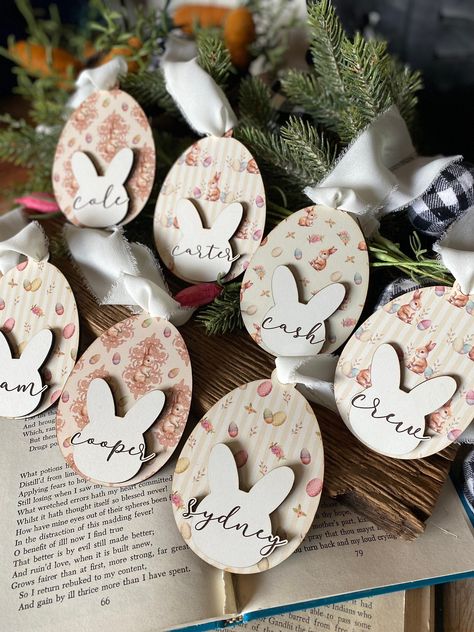 Easter Basket Tag Easter Basket Tags, Card Name, Easter Basket Fillers, Basket Fillers, Personalized Easter, Personalized Tags, Place Card, Easter Decor, Easter Basket