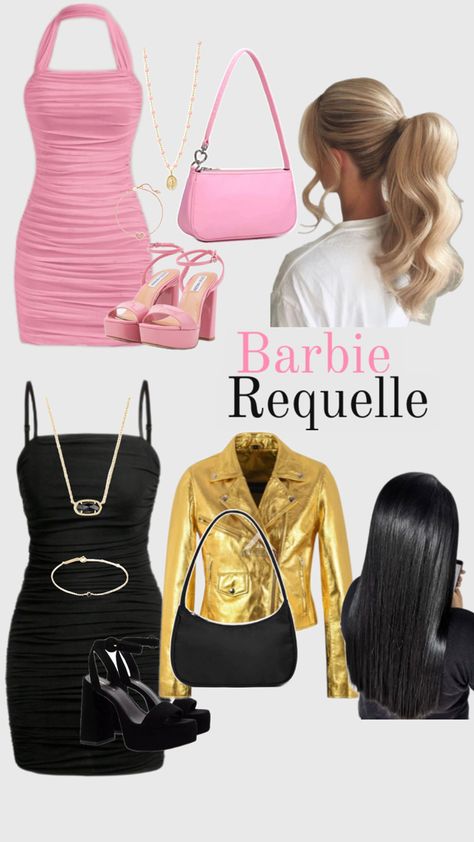 Raquelle Costume, Barbie Themed Outfits, Barbie Raquelle, Fun Halloween Outfits, Family Themed Halloween Costumes, Barbie Halloween Costume, Halloween Duos, Themed Halloween Costumes, Cute Group Halloween Costumes