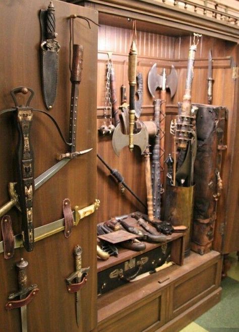 Grimm TV Show Prop Dagger Set Dressing Aunt Marie's Trailer Weapon Chest Display | #1857102928 Grimm Series, Gothic Cottage, Grimm Tv Show, The Grimm, Grimm Tv, Set Dressing, Telling Stories, Grimm, Set Dress