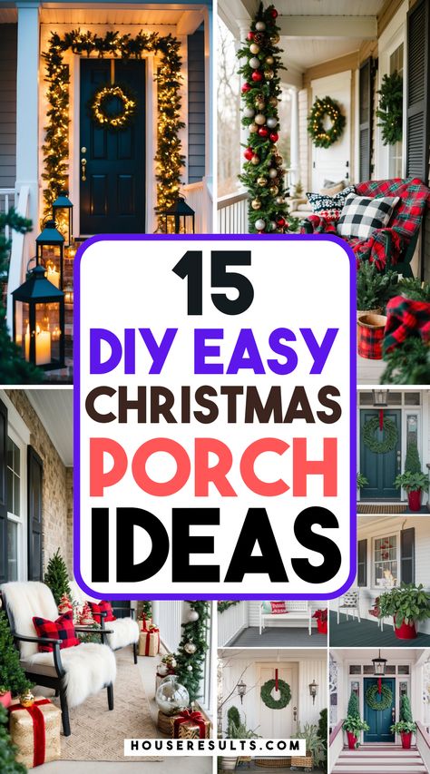 Add a festive touch to your porch with DIY Christmas decor ideas! 🎄✨ From rustic touches to elegant designs, discover easy projects to make your porch shine this holiday season. Bring the holiday magic to your doorstep. Save this pin for your Christmas DIY inspiration! 📌🎁 Easy Front Porch Christmas Decor, Door Swag Diy How To Make, Small Porch Christmas Decor Ideas, Front Porch Christmas Decor Ideas Diy, Diy Christmas Porch Decor, Porch Beams, Winter Front Porch Ideas, Front Porch Bench, Diy Christmas Decor Ideas