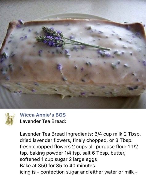 Lavender Tea Bread, Cottagecore Recipes, Kitchen Witch Recipes, Lavender Recipes, Tea Bread, Fashion Fails, Lavender Tea, Design Fails, Fun Baking Recipes