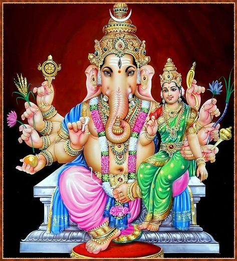 Lakshmi Ganapathi Images, Maha Ganapathi, Yoga Pics, Durga Mantra, Divine Art, Ganesh Lord, Shri Ganesh Images, Aadi Shakti, Ganesh Wallpaper