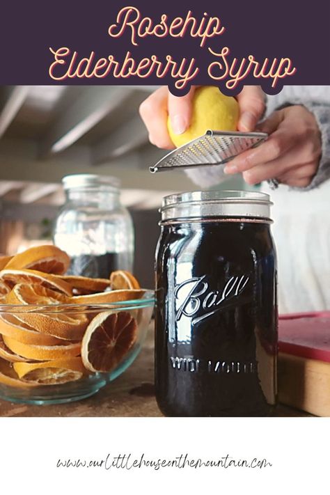 Rosehip elderberry syrup Best Elderberry Syrup Recipe, Homemade Elderberry Syrup, Elderberry Tonic Recipe, Recipe For Elderberry Syrup, Elderberry Rosehip Syrup Recipe, Elderberry Syrup With Rose Hips Recipe, Elderberry Pancake Syrup Recipe, Rosehip Syrup Recipe, Elderberry Syrup Benefits