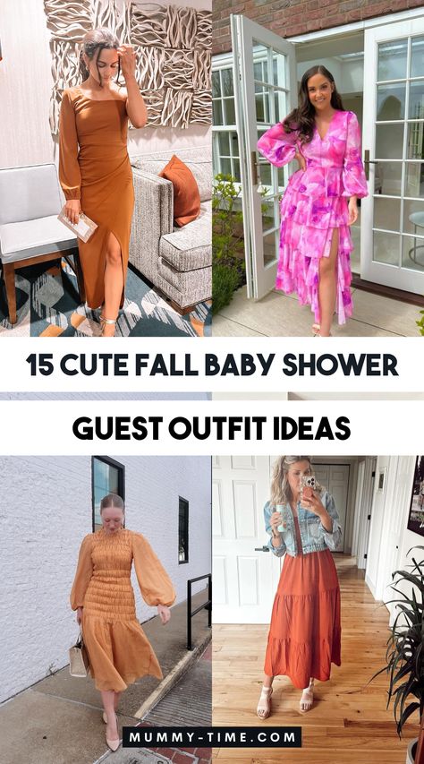 Fall into style with our guest outfit ideas for baby showers! 🌟🍂 Explore chic combinations that are perfect for the season, including dresses, layers, and accessories. Celebrate in comfort and style with these fashionable suggestions. Don’t forget to save this pin for your outfit planning! 📌✨ Baby Shower Dress Guest, Baby Shower Dresses For Guest, Baby Shower Guest Outfit Ideas, Baby Shower Attire For Guests, What To Wear To A Baby Shower Guest, Fall Baby Shower Outfit For Guest, Baby Shower Guest Outfits, Baby Shower Guest Outfit, Fall Baby Shower Outfit