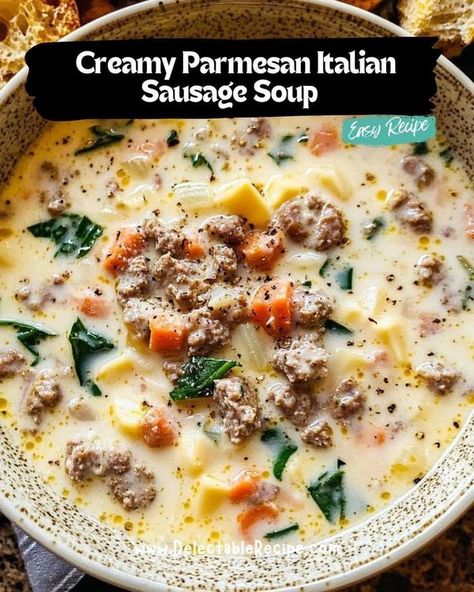 Italian Sausage And Potato Soup, Sausage And Potato Soup, Autumn Countryside, Sausage Potato Soup, Sausage Casing, Italian Sausage Soup, Countryside Cottage, Sausage Potatoes, Yum Recipes