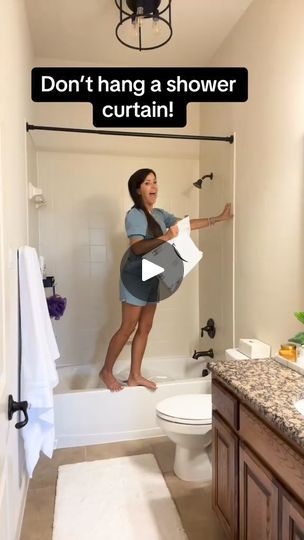 854K views · 3.6K reactions | Next on the list- the shower head! #diyhome #bathroomrenovation #bathroommakeover #bathroomdecor | Housing Tips | Housing Tips · Original audio Shower To Tub Remodel, Window In Shower Privacy, How High To Hang Shower Curtain, Shower Remodel With Curtain, How To Hang Shower Curtains Ideas, Floor To Ceiling Shower Curtain Ideas, Shower Curtain Inspiration, Kids Shower Ideas Bathroom, Bathtub Next To Shower Ideas