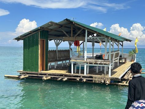 What an awesome Filipino adventure this was. A floating cottage with a swimming pool, BBQ, Karaoke, even a toilet, and so much more. 30 of us had a BLAST on this today. Watch on for the blog to come. Floating Cottage Ideas Philippines, Cottages Ideas, Floating Cottage, Cottage Ideas, Bohol, Having A Blast, The Philippines, Karaoke, Swimming Pool