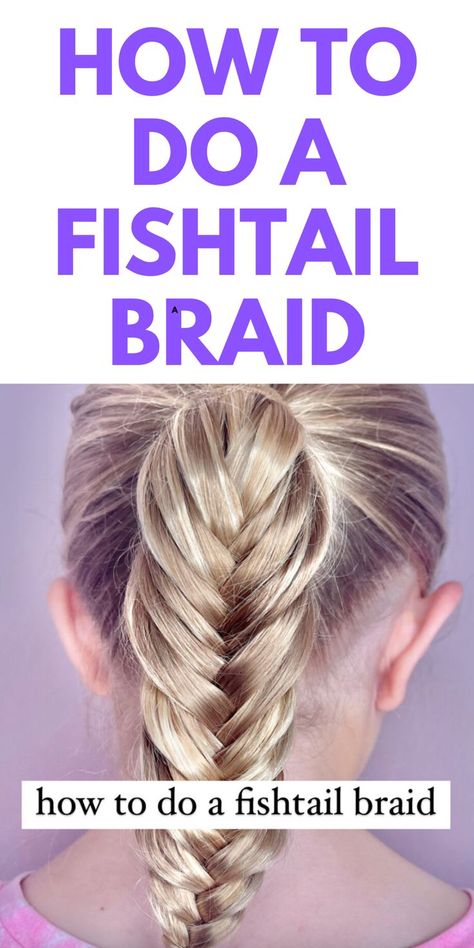 FISHTAIL BRAID PONYTAIL - Here is a simple fishtail braid ponytail. Easy Fishtail Braid, Fishtail Ponytail, Messy Fishtail Braids, Fish Tail Side Braid, Aussie Hair Products, Fishtail Hairstyles, Fishtail Braid Hairstyles, Ponytail Tutorial, Braided Hair Tutorial