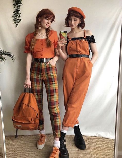 ♡ @honey_bby ♡ Moda Ulzzang, Vestidos Retro, Robes Vintage, Retro Vintage Dresses, Vintage Inspired Dresses, Mode Vintage, Orange Dress, Mode Inspiration, Looks Vintage