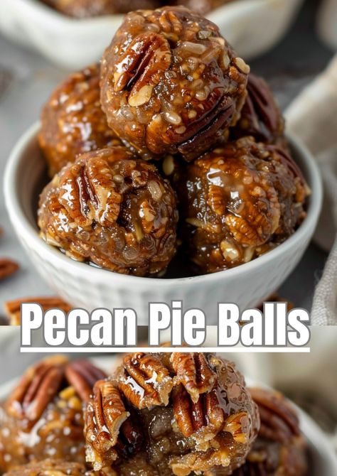 Pecan Pie Balls Georgia Okeefe Pecan Butterballs, Pie Balls, Pecan Pie Balls, Pecan Desserts Recipes, Classic Pecan Pie, Sweet Potato Cornbread, Pecan Desserts, Thanksgiving Snacks, Sweet Bar