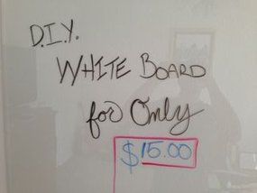 DIY Glass Dry Erase Board $15 Diy White Board, Glass White Board, Diy Dry Erase Board, Diy Whiteboard, Diy Tableau, Glass Dry Erase Board, Dry Erase Wall, Dry Erase Calendar, Rope Shelves