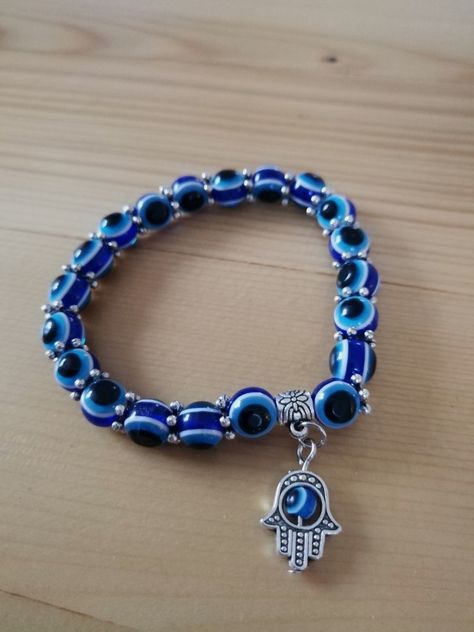 Evil Eye Bracelet Diy, Purse Charms Diy, Pulseras Kandi, Girly Bracelets, Yoga Pendant, Lotus Bracelet, Evil Eye Hamsa, Mandala Jewelry, Hamsa Bracelet