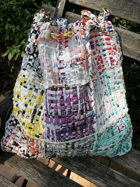 teeshirt yarn | Recent Photos The Commons Getty Collection Galleries World Map App ... Diy Recycle Plastic, Plastik Recycling, Plastic Bag Crafts, Plastic Bag Crochet, Fused Plastic, Recycling Plastic, Upcycling Design, Recycled Plastic Bags, Recycle Bag