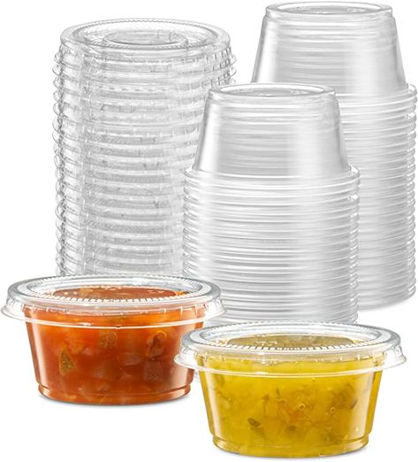 Food Sampling, Jello Shot Cups, Condiment Containers, Custard Sauce, Food Handling, Shot Cups, Cups With Lids, Plastic Food Containers, Cup Crafts