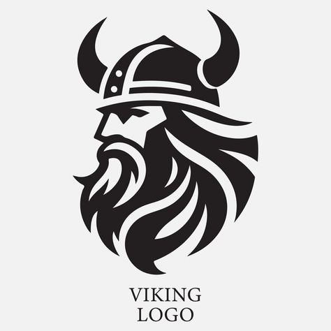 Viking logo template | Premium Vector #Freepik #vector Viking Logo Design, Vikings Design, Viking Vector, Viking Tattoos For Men, Soap Logo, Viking Warrior Tattoos, Norse Mythology Tattoo, Viking Head, Arte Viking